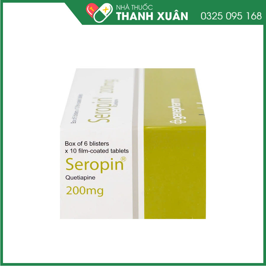 Seropin 200mg điều trị tâm thần phân liệt, hưng cảm lưỡng cực, trầm cảm lưỡng cực